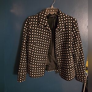 Liz Claiborne Black/White Wool Blazer, Sz M